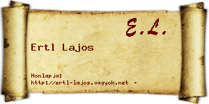 Ertl Lajos névjegykártya