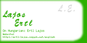 lajos ertl business card